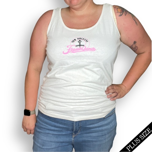 New Orleans French Quarter Vacation Oversized Souvenir Tank Top Large - Picture 4 of 5